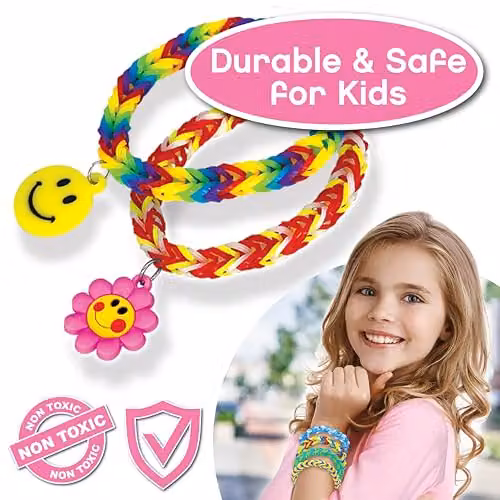 Small World Toys Fashion Rainbow Rubber Band Bracelet Making Kit in Multicolour with 500 Bands and Storage Case – 4
