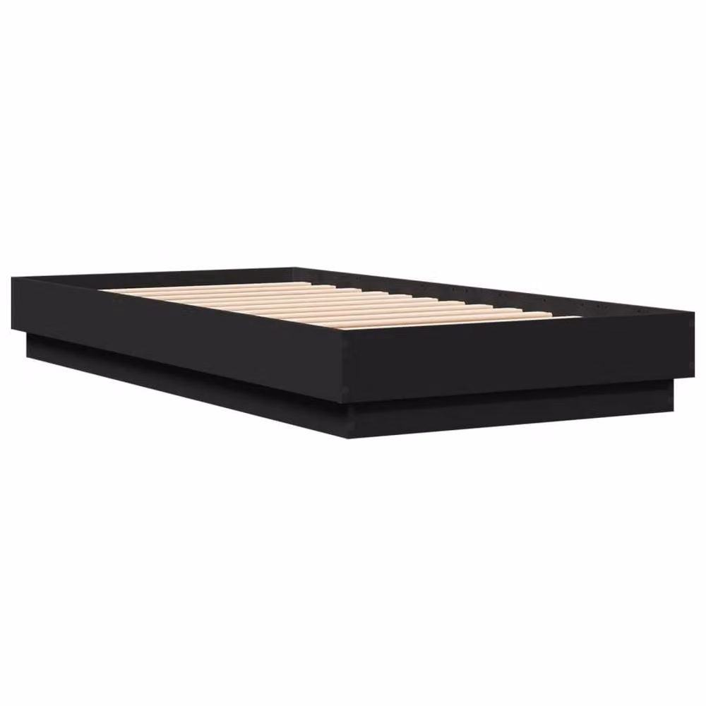 Berkfield Home Small Single Wood Bed Frame, Black, W: 75 cm, L: 190 cm – 3
