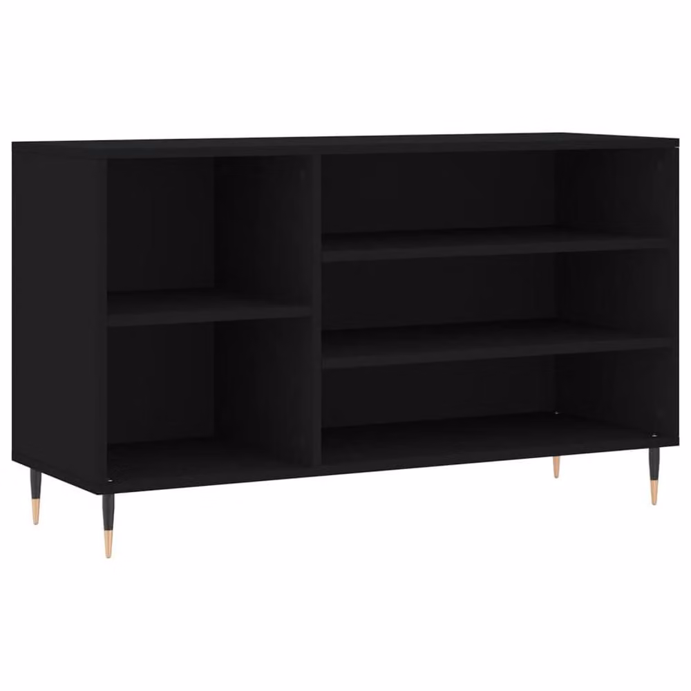 Berkfield Home Modern Black Shoe Cabinet with Internal Shelves, W: 102 cm, D: 36 cm, H: 60 cm – 3