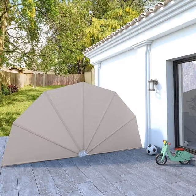 Berkfield Home Collapsible Terrace Side Awning in Beige, 200 cm – 1