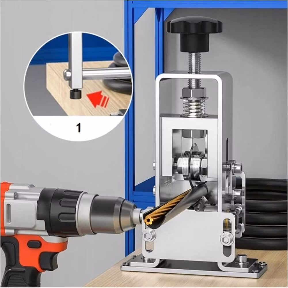NESTLUNE Manual Electric Wire Stripping Machine Cable Stripper, Silver, W/D/H: 1000 x 400 x 400 mm – 2