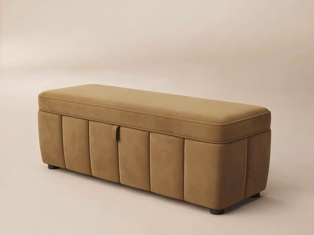 Solace+Co Emilie Upholstered Blanket Box in Brown, W/D/H: 119.0 x 43.0 x [Not Specified] cm – 3