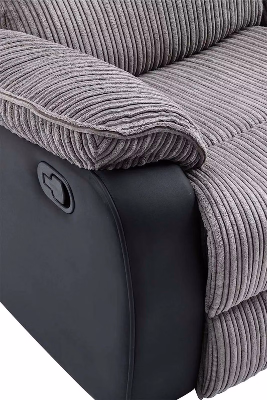 More4Homes Postana 2 Seater Manual High Back Jumbo Cord Fabric Recliner Sofa in Grey – 3