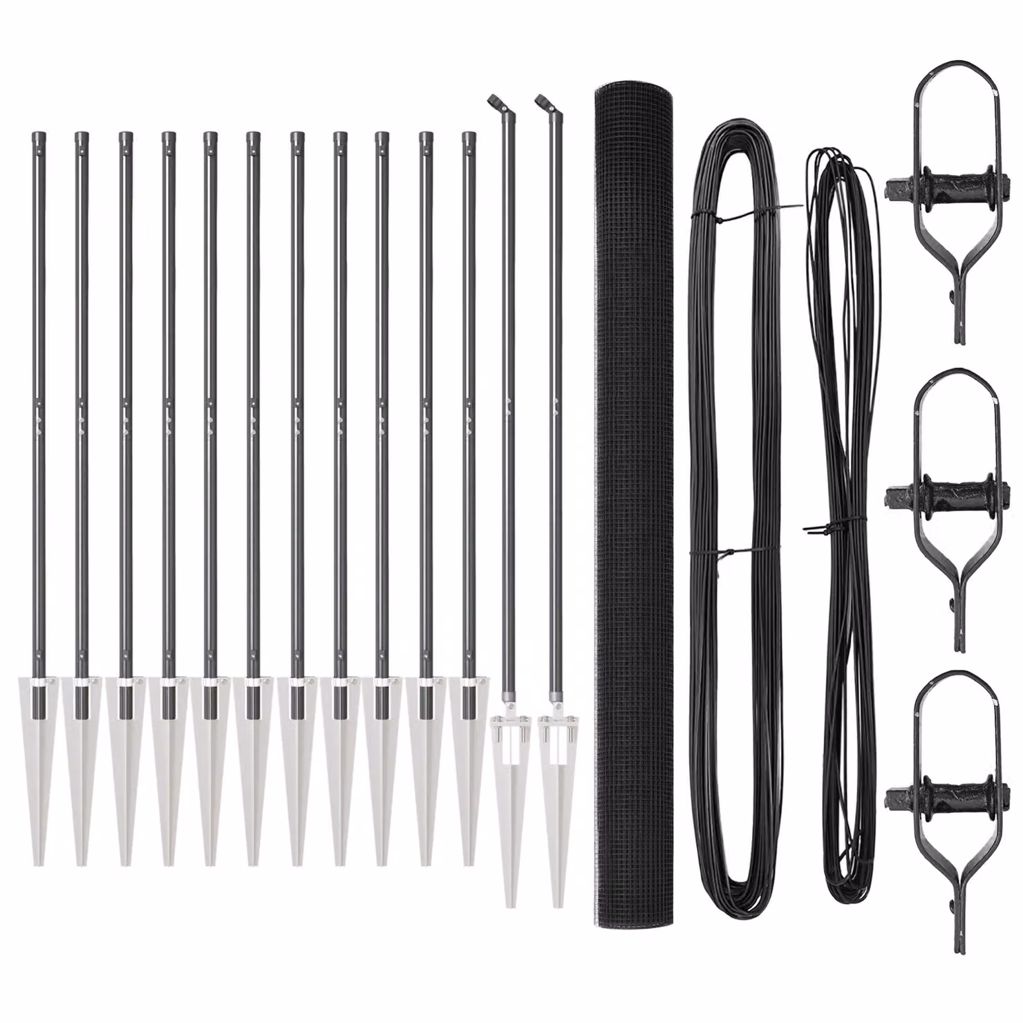 Berkfield Home Grey Galvanised Steel Welded Wire Fence with 13 In-Ground Spike Posts, W: 25 m, H: 1.5 m – 2