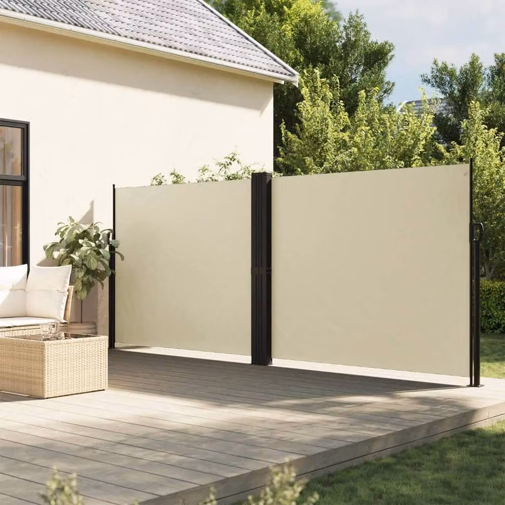 Berkfield Home Retractable Single Side Awning in Beige Polyester and Aluminium, W/H: 1200 x 160 cm – 2