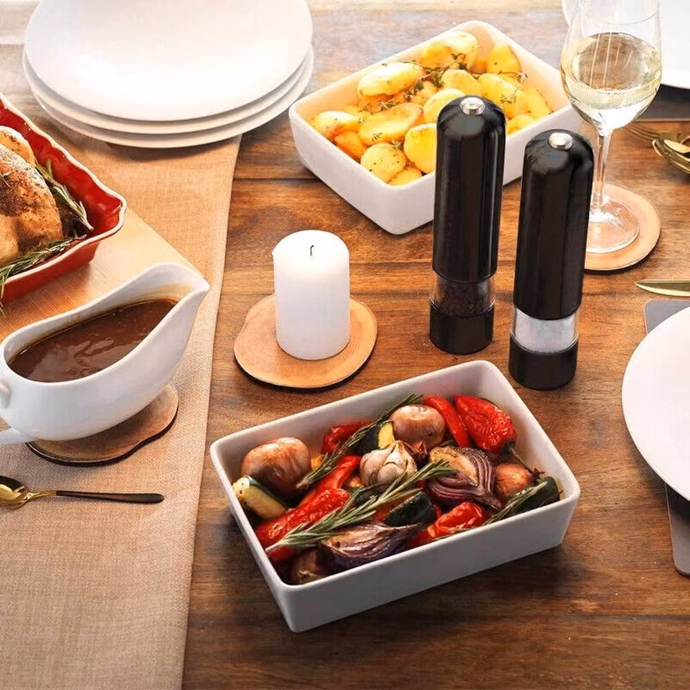 Kelvenix Set of 2 Black Electric Salt and Pepper Grinders with Adjustable Coarseness and Stainless Steel Accents – 3