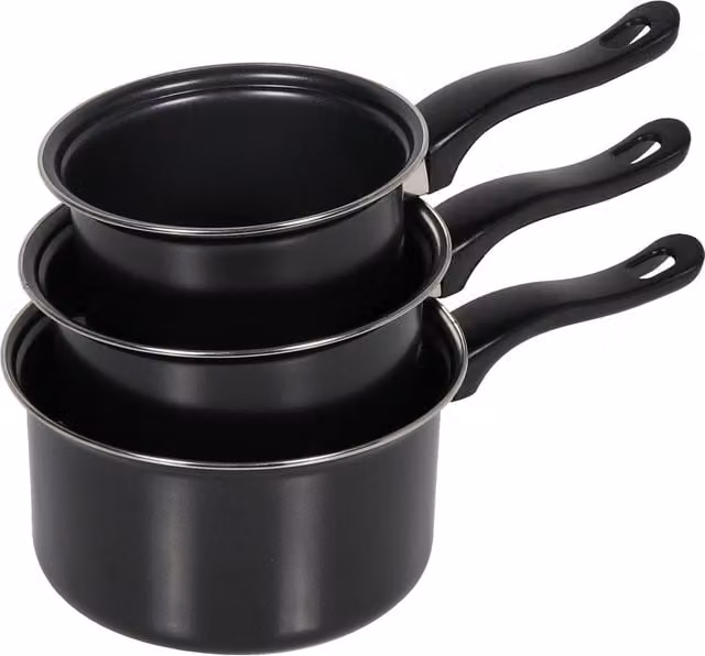 MY Set of Three Black Saucepans