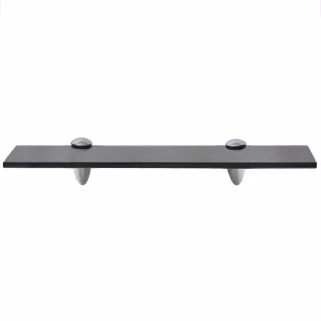 Berkfield Home Black Glass Floating Shelf W: 40 cm, D: 10 cm