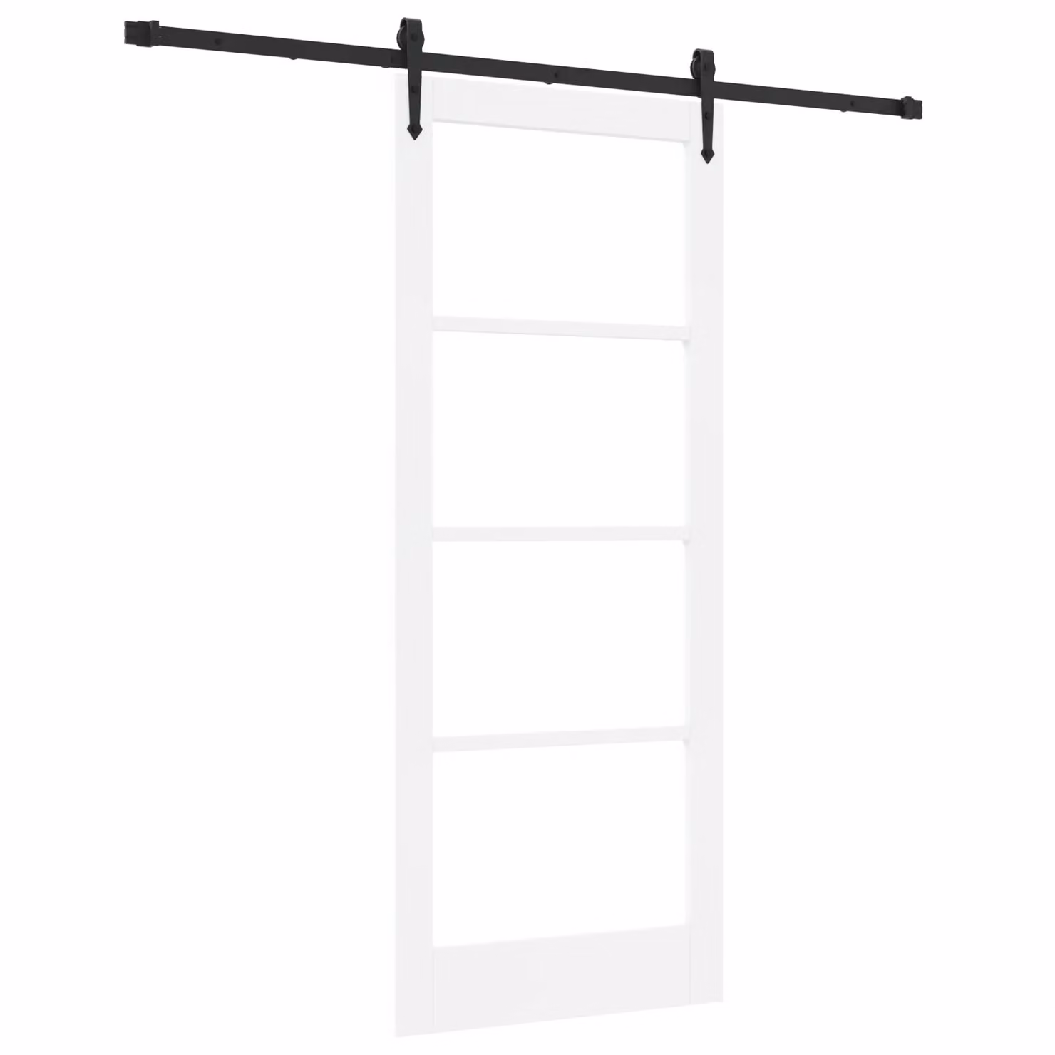 Berkfield Home Modern Lacquered White Sliding Wood Door with Hardware Set W: 83 cm, H: 202 cm – 2