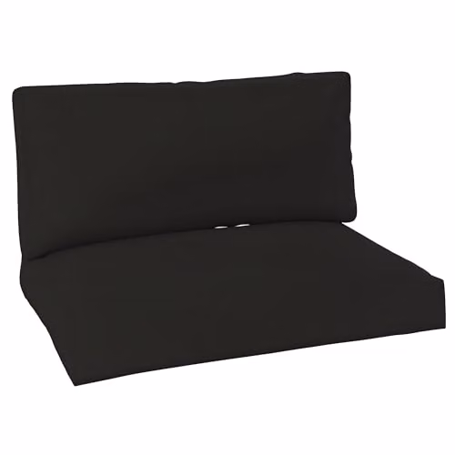 Outsunny 2 Seater Pallet Furniture Cushions in Black, 20 cm Thick with Removable Washable Covers