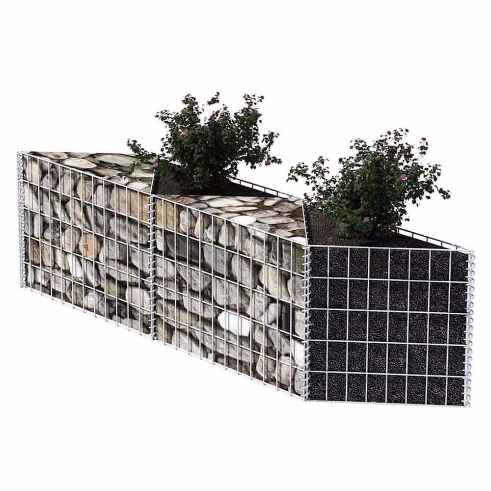 Berkfield Home Galvanised Steel Gabion Basket in Silver, W/D/H: 120 x 30 x 50 cm – 3