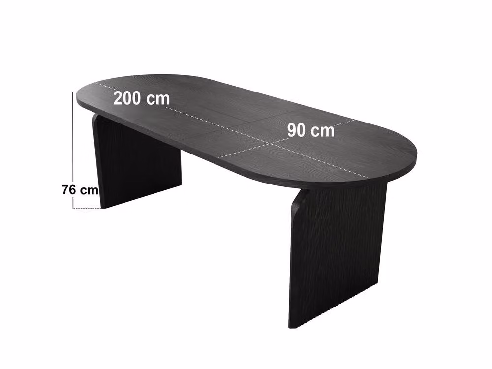 Solace+Co Varm Extendable Oval Dining Table in Black Wood – 4
