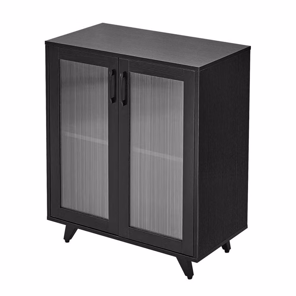 Hinsinc Modern Black 2 Door Sideboard and Kitchen Buffet Cupboard – 5