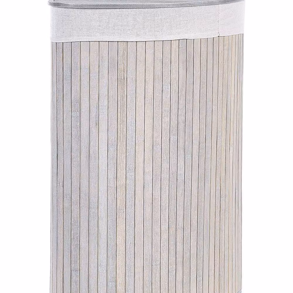 Wyld and Coco Bamboo Corner Storage Basket with Lid and Removable Bag in Grey – 2