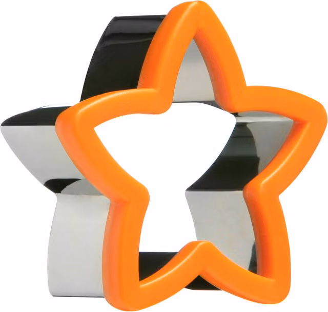 Orsina Star Shape Cookie Cutter in Orange Stainless Steel and ABS Plastic