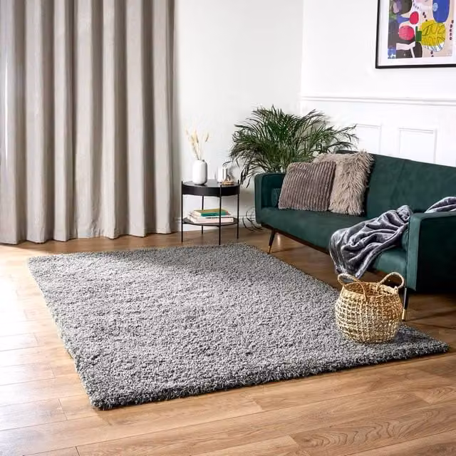 Bravich LTD Shaggy Area Rug in Light Grey, W: 80 cm, L: 150 cm