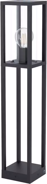 Loops IP44 Black Cast Aluminium Outdoor Bollard Light with E27 Socket – 1