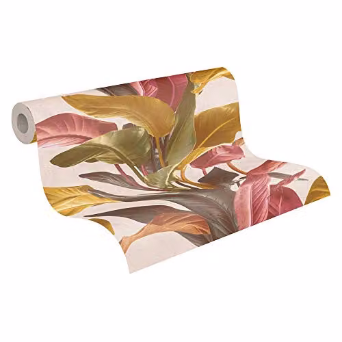 A.S. Création Botanical Garden Floral Wallpaper in Brown, Orange, Red and Multicolour, W/H: 53.0 x 10.05 m