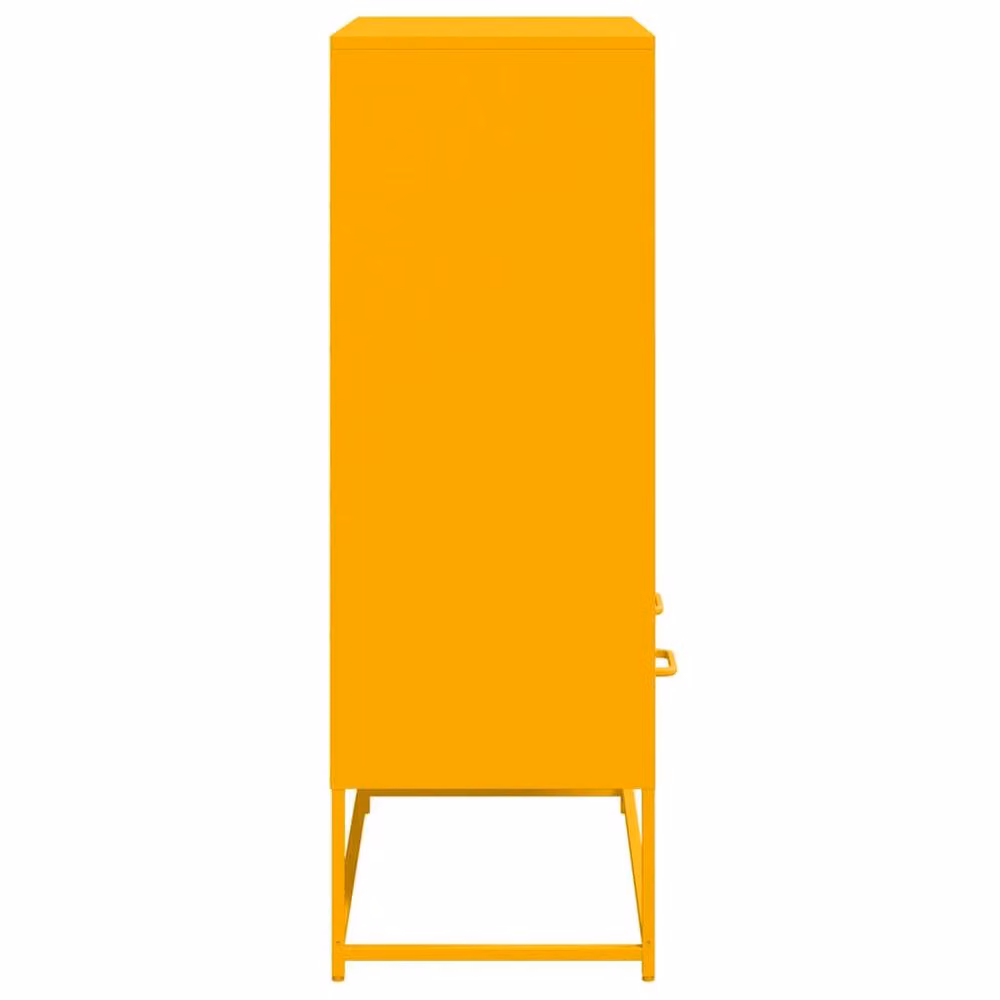 Berkfield Home Modern Mustard Yellow Metal Highboard W/D/H: 68.5 x 39 x 111.5 cm – 4