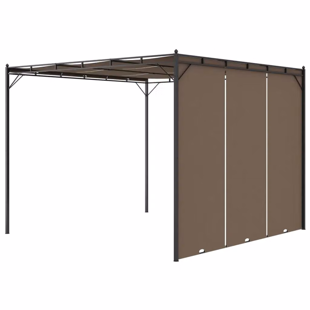 Berkfield Home Garden Gazebo with Side Curtain, Beige, W/D/H: 300 x 300 x 225 cm – 3