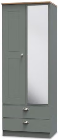 Welcome Victoria 2 Door 2 Drawer Tall Mirrored Double Wardrobe