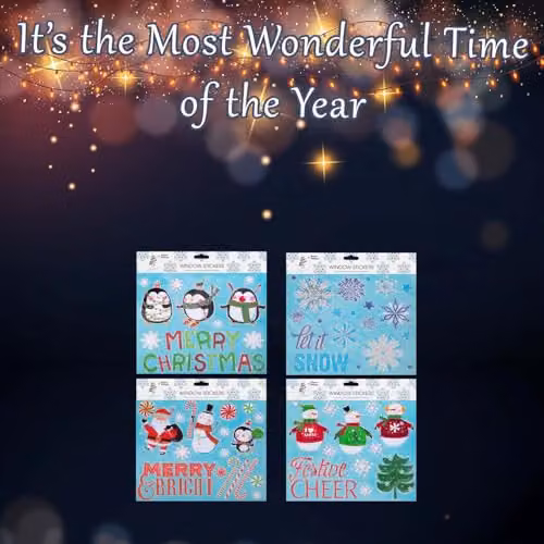 VFM e-Store Christmas Stickers in Multicolour, Varied Design, W: 29 cm, H: 25 cm – 3