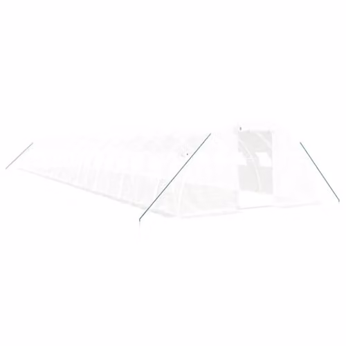vidaXL Greenhouse with White Steel Frame, W: 20 m, D: 4 m, H: 2 m – 1