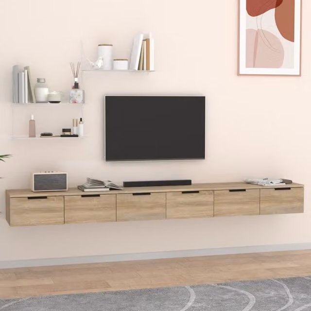 Berkfield Home Sonoma Oak Wall Cabinets, 2 Piece Set in Brown, W/D/H: 102 x 30 x 20 cm – 1