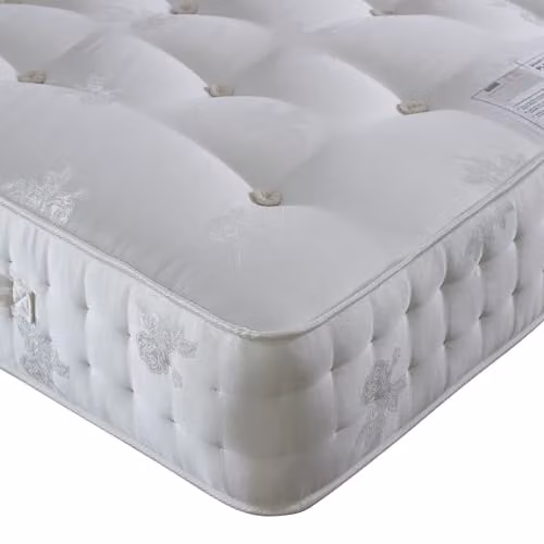 Bedmaster Signature Platinum 2000 Pocket Sprung Natural Orthopaedic Mattress, White and Brown, W/D/H: 90 x 200 x 25 cm