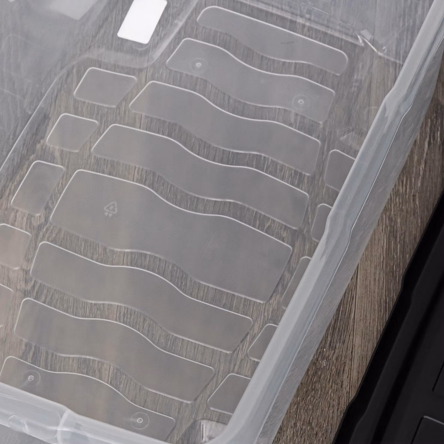 Samuel Alexander 42L Stackable and Nestable Clear Plastic Storage Box with Black Lid – 3