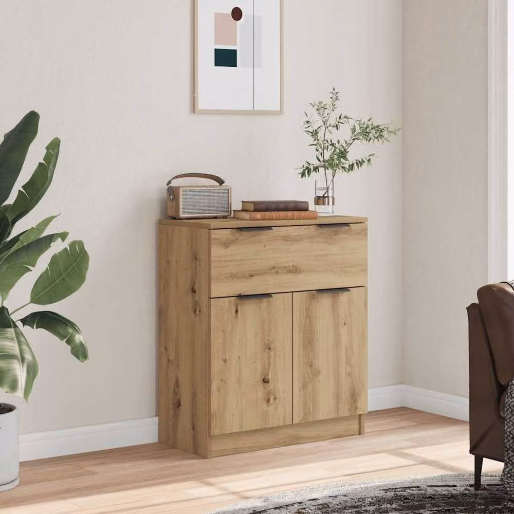 Berkfield Home Artisan Oak Sideboard in Brown, W/D/H: 60 x 30 x 70 cm – 2
