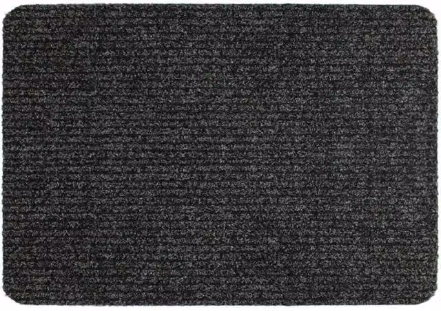 Groundsman Basic Ribbed Door Mat in Grey, W: 50 cm, D: 80 cm