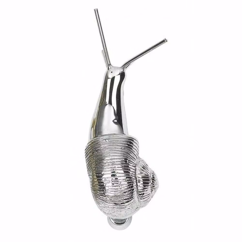 NESTLUNE Snail Door Knocker in Bright Chrome and Silver Brass, W: 52 cm, H: 100 cm – 1