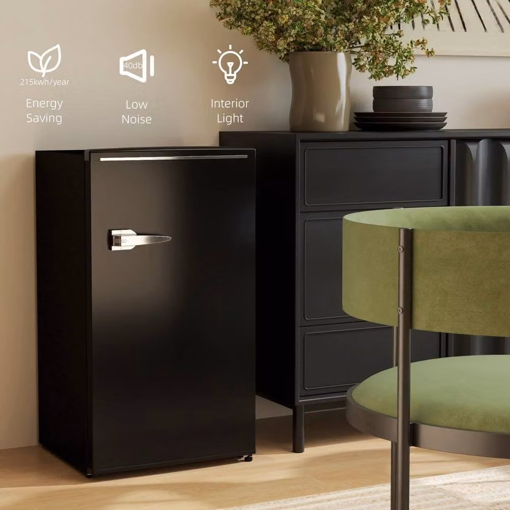 EONLION 85L Retro Under Counter Fridge in Black – 4