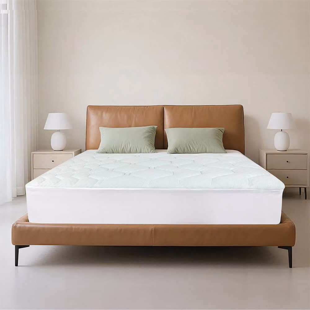 Lavio King Size Memory Foam Pillowtop Mattress Topper with Bamboo Cover in White – 2