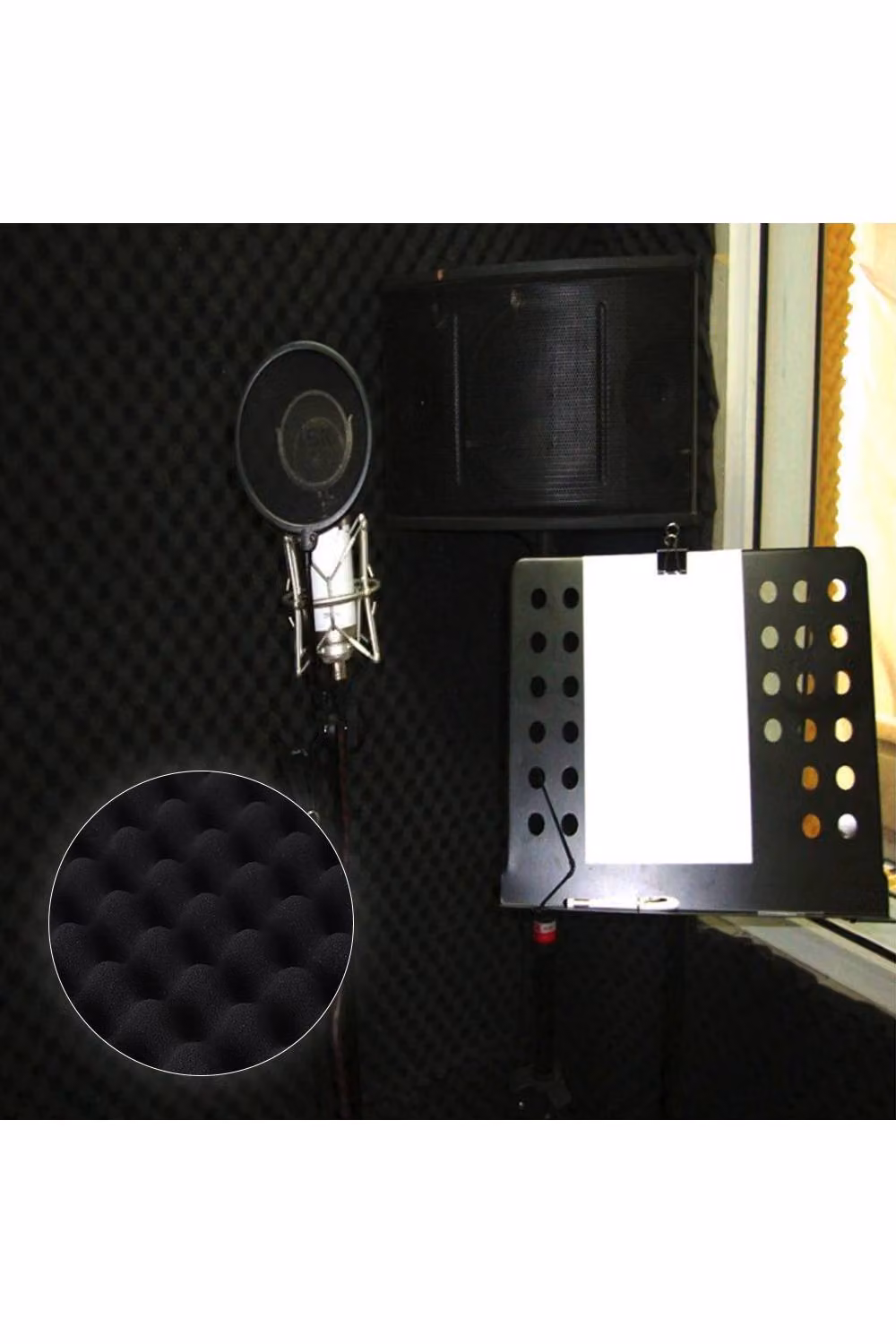 Living and Home 12-Piece Black Wave Shape Acoustic Foam Panels, High-Density Flame-Retardant Polyurethane, 30 x 30 cm – 2
