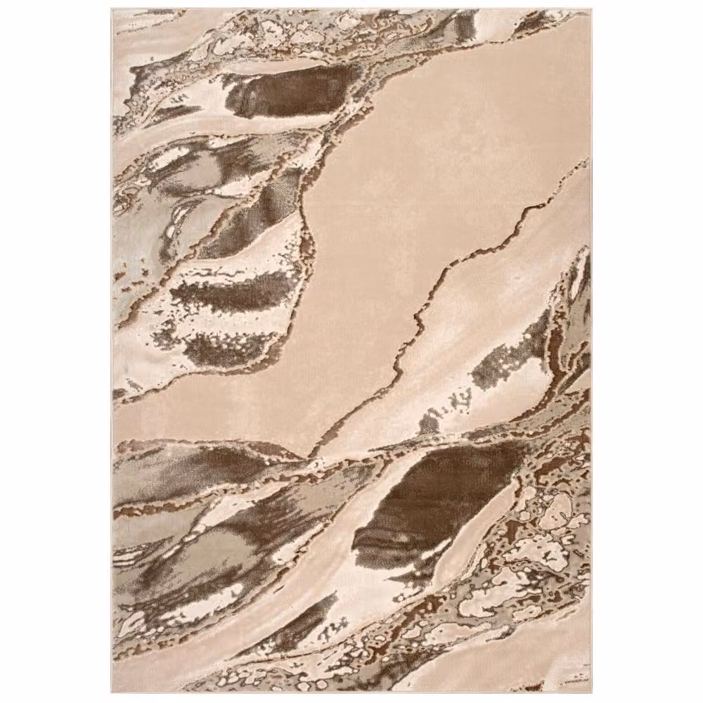 Smart Living Parma Modern Carved Abstract Rug in Beige, W: 200 cm, D: 290 cm – 3