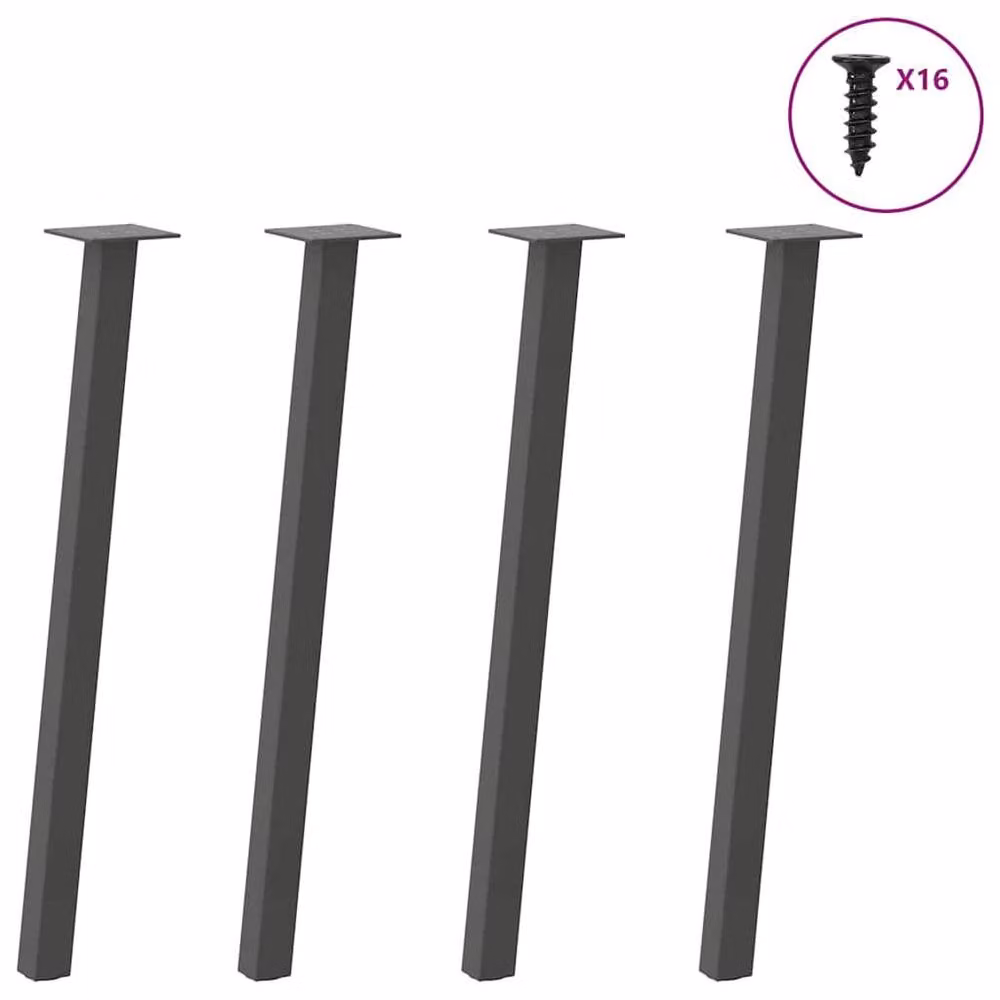 Berkfield Home Steel Coffee Table Legs, 4 Pieces, Anthracite, Height: 72 cm – 2