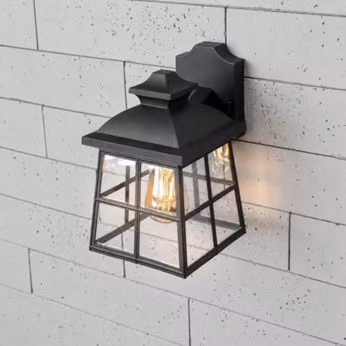 CGC Lighting Henri Black Outdoor Wall Lantern Classic Style with E27 Bulb Holder – 1