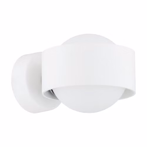 Netlighting Argon Massimo Plus Outdoor Globe Wall Lamp with White Structure and Opal Matt Glass Sphere, IP44