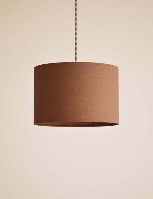M&S Classic Cotton Mix Cylinder Shade in Brown