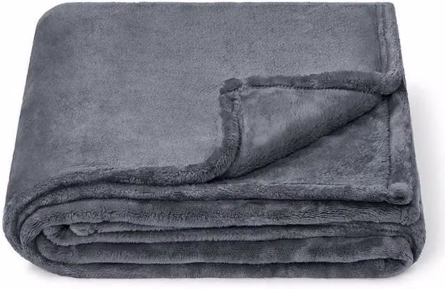 Brand Lab Fluffy Grey Fleece Blanket