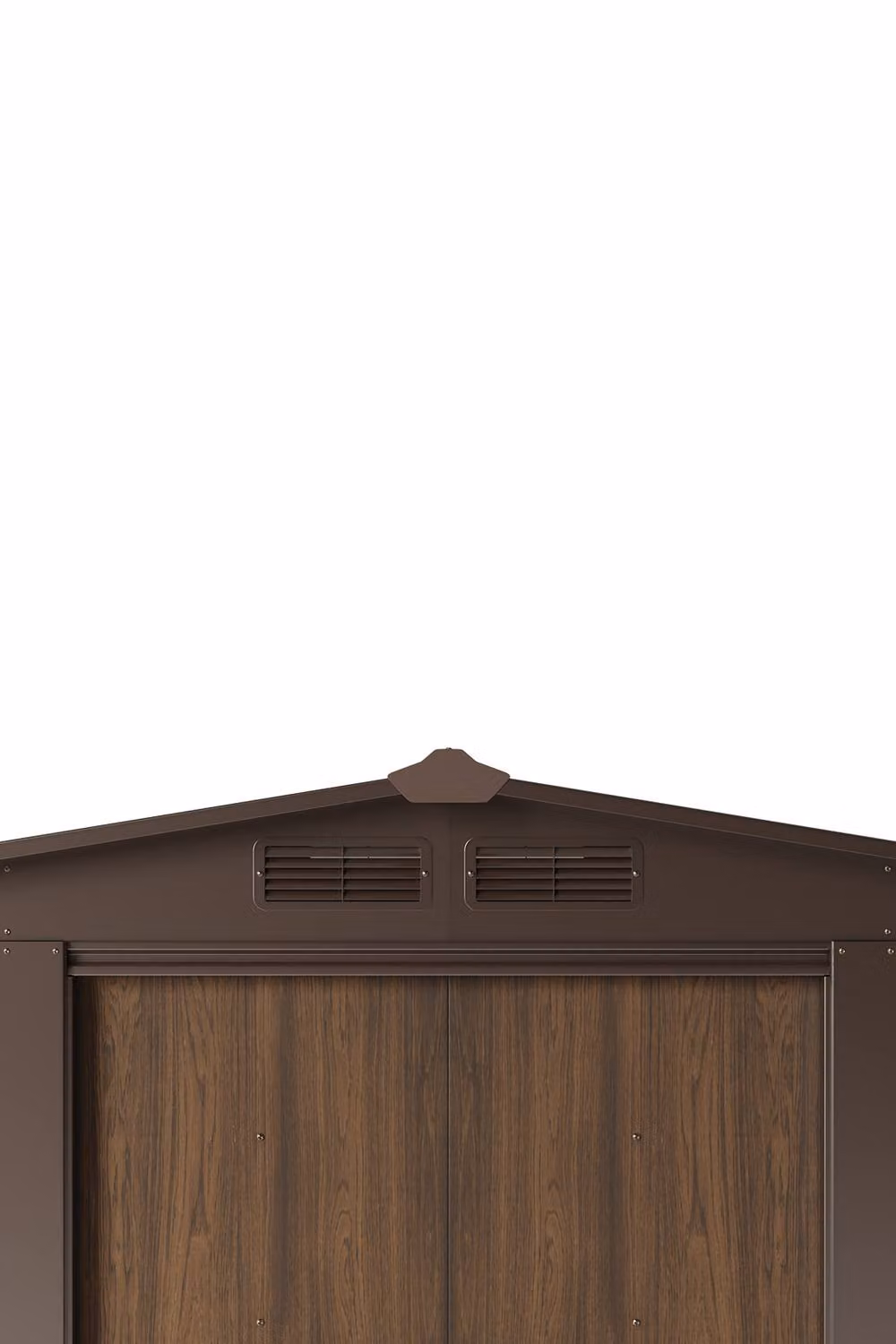 Garden Sanctuary Metal Garden Storage Shed with Log Storage, Brown, W: 329 cm, D: 120 cm, H: 178 cm – 6