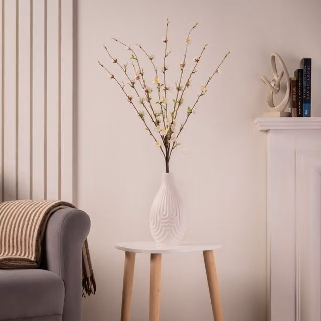 Scottish Everlastings Ltd White Plum Blossom Bunch, 80 cm