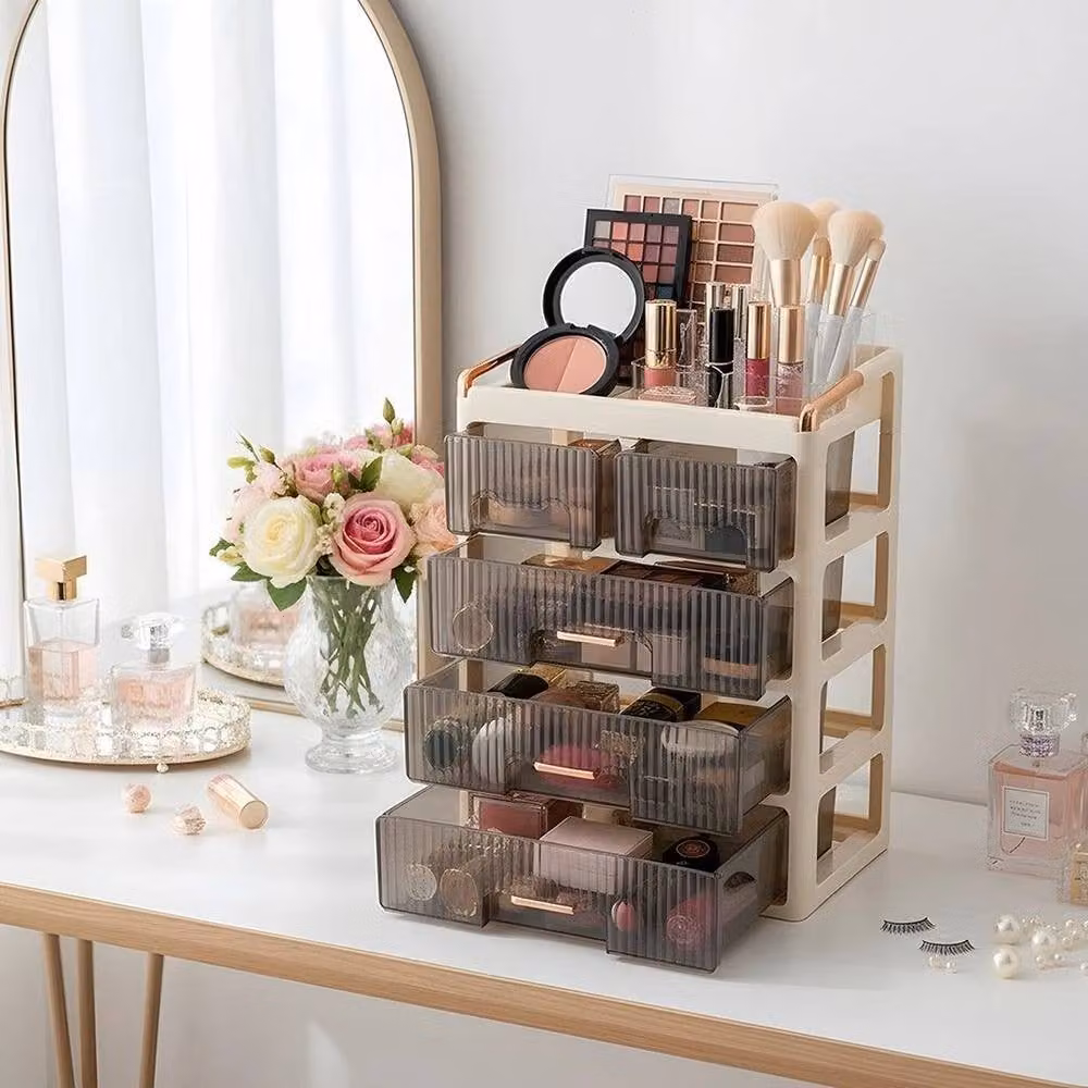 Kelvenix 4 Tier B Makeup Organizer and Cosmetic Storage Box in White – 3