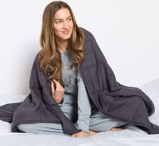 OHS Sensory Sleep Therapy Weighted Blanket, Anthracite Grey, 6kg, W: 125 cm, L: 180 cm – 6