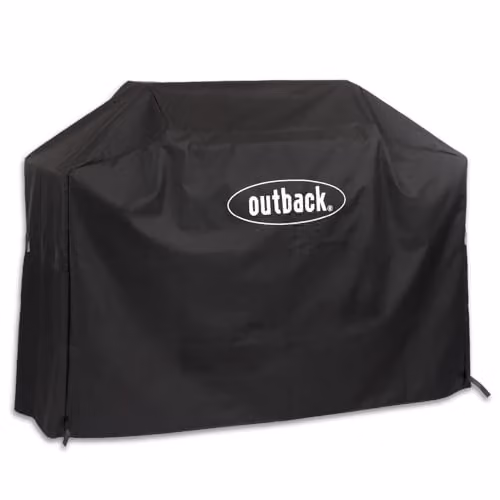 Outback Premium Black Water Resistant and Breathable BBQ Cover for 6 Burner Hooded Gas Grills, W/D/H: 164 x 121 x 66 cm – 1