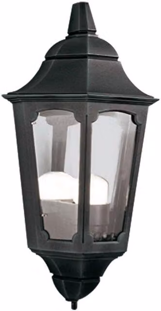 Netlighting Parish Black Outdoor Wall Lantern Light with Transparent Glass and E27 Socket, IP44 Rated