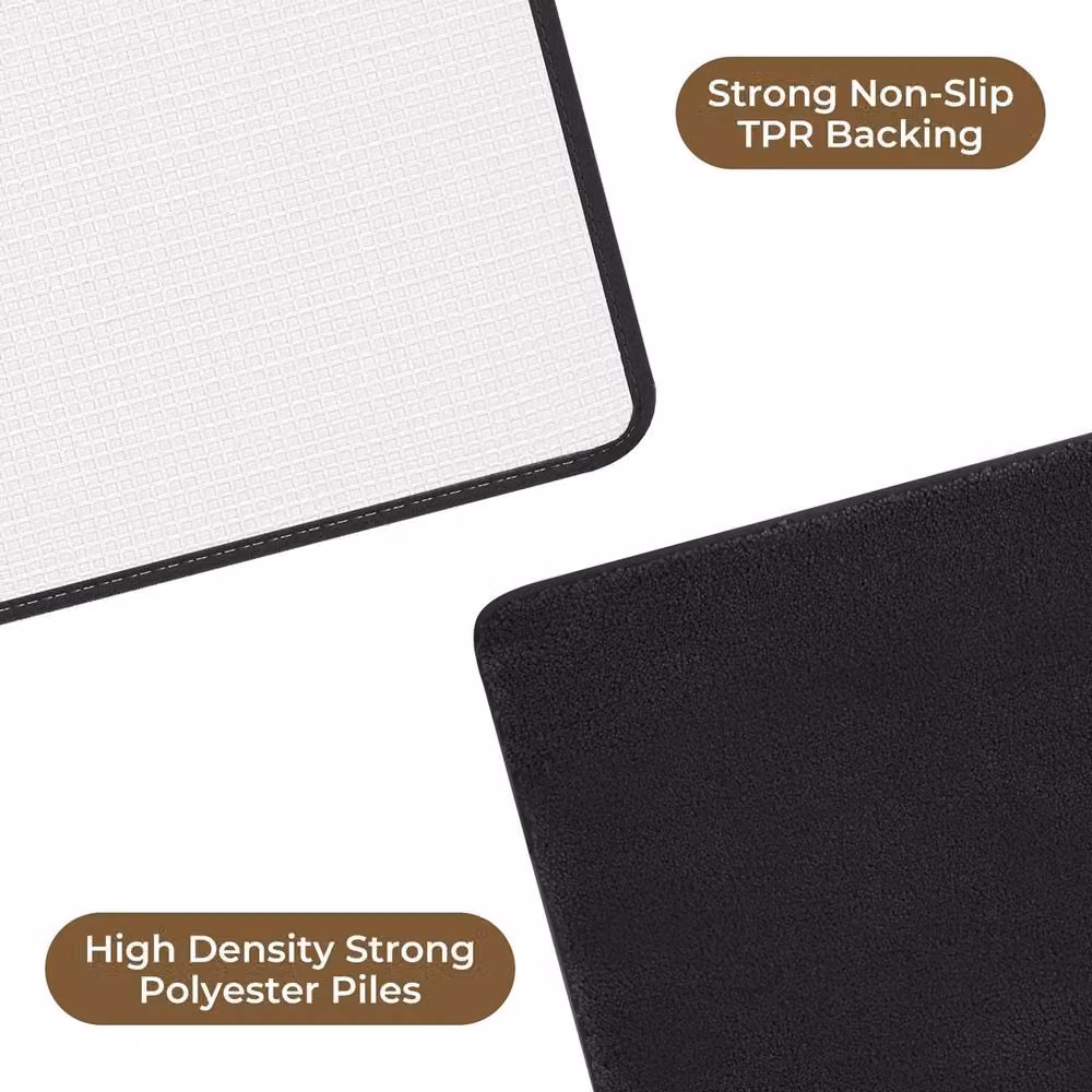 VOGREX Non-Slip Washable Entrance Door Mat in Black, W/D: 80 x 50 cm – 3