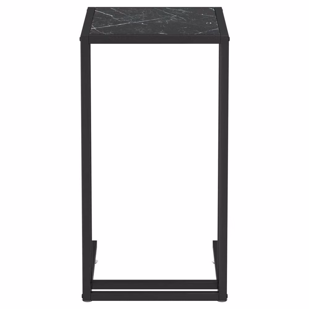 Berkfield Home Computer Side Table in Black Marble with Tempered Glass, W/D/H: 50 x 35 x 65 cm – 3